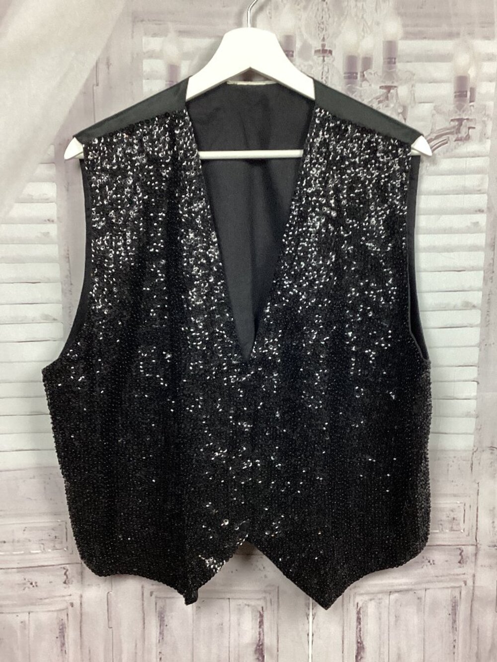 Vintage Black Sequin Vest